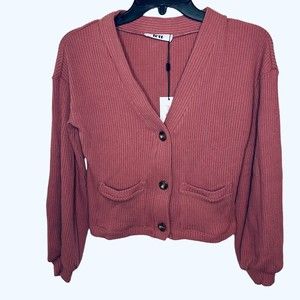 Rib Knit Cardigan Lett Size XS NWT